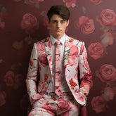 IOOTIANY Exquisite Noble Rose Suit Men's 3d Digital Printing Suit Cos Party Stage Nightclub Shiny Cool Performance Suit 2
